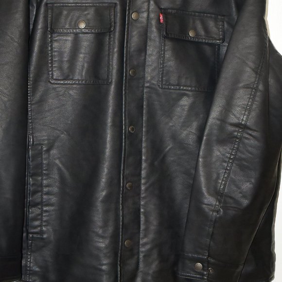 Men's Faux Leather Jacket - Black‎ Levi's - Picture 5 of 10